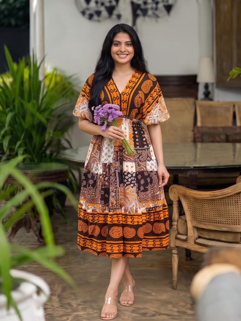 Yellow Butterfly Sleeve Short Frock | Women's Casual Dress – Capi Clothing